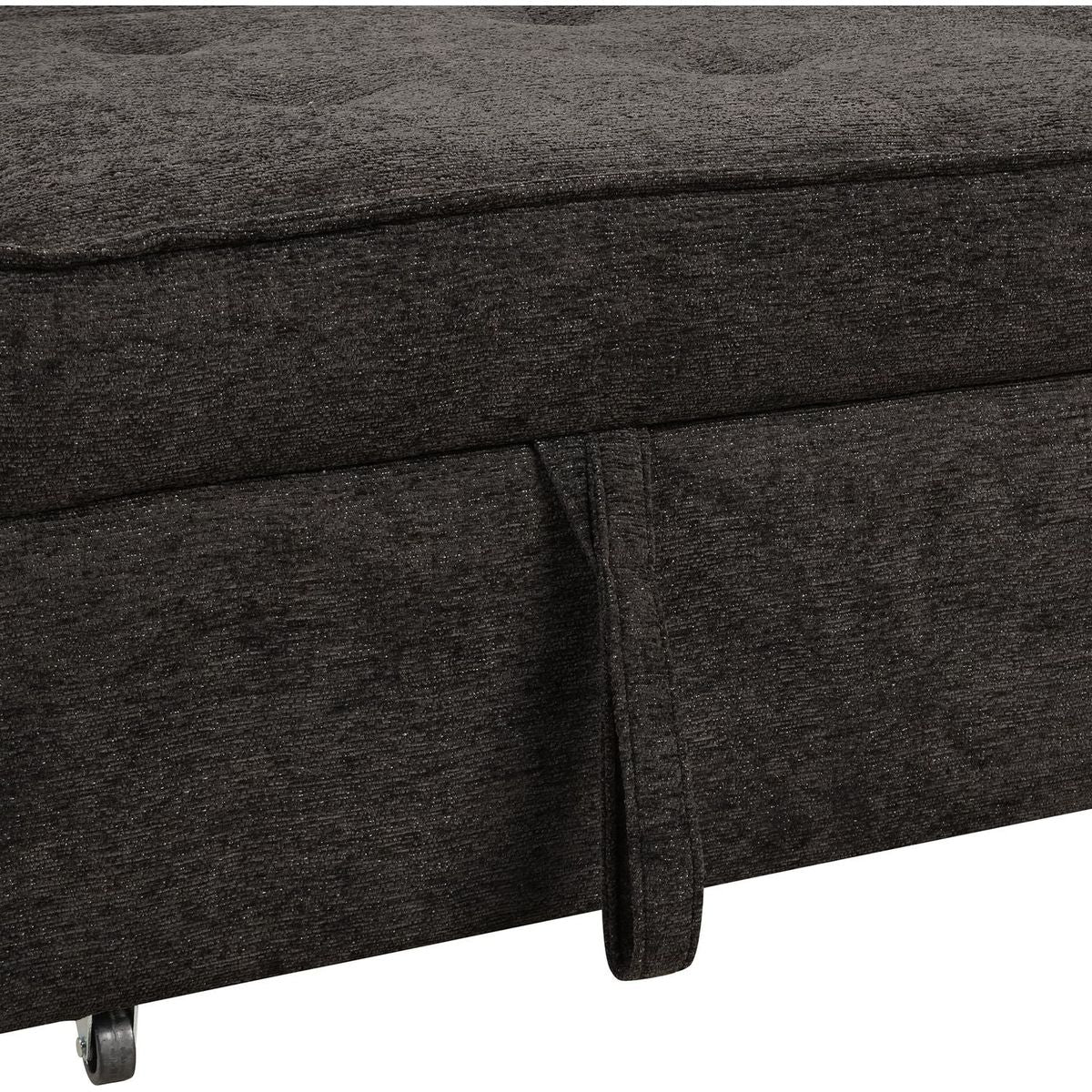 104" Modern L-Shape 3 Seat Reversible Sectional Couch, Pull Out Sleeper Sofa with Storage Chaise and 2 Stools for Living Room Furniture Set, Charcoal Grey - Streamdale Furniture