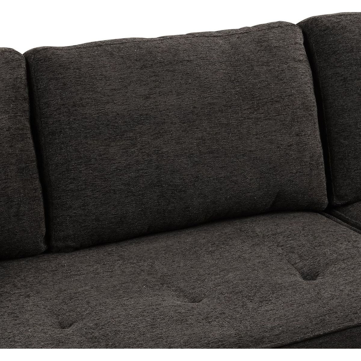 104" Modern L-Shape 3 Seat Reversible Sectional Couch, Pull Out Sleeper Sofa with Storage Chaise and 2 Stools for Living Room Furniture Set, Charcoal Grey - Streamdale Furniture