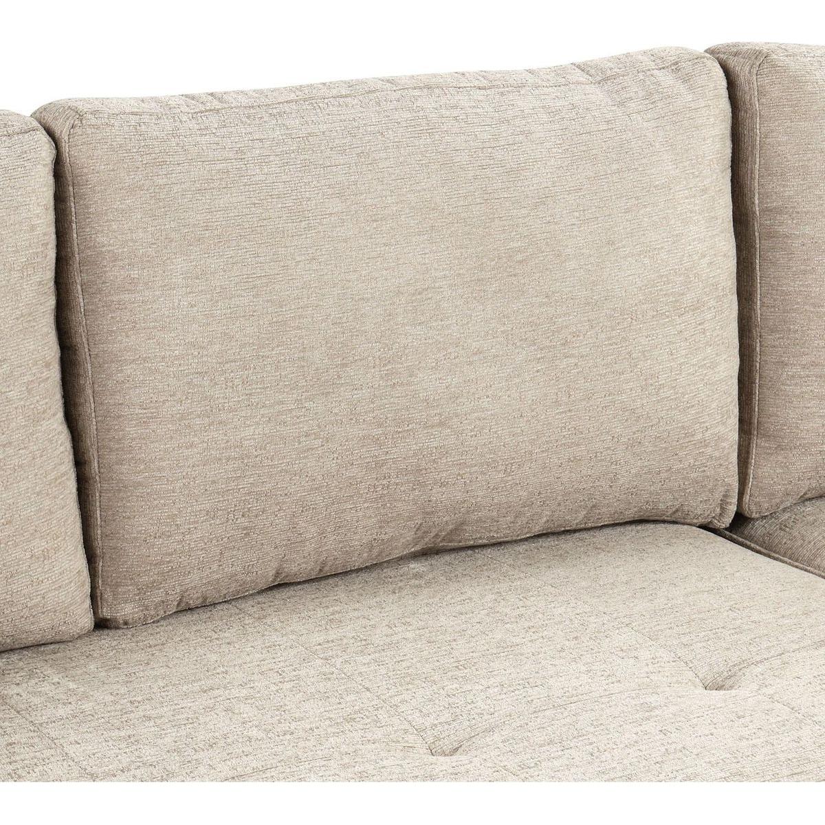 104" Modern L-Shape 3 Seat Reversible Sectional Couch, Pull Out Sleeper Sofa with Storage Chaise and 2 Stools for Living Room Furniture Set, Cream