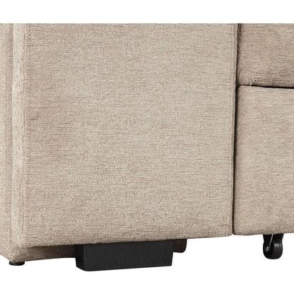 104" Modern L-Shape 3 Seat Reversible Sectional Couch, Pull Out Sleeper Sofa with Storage Chaise and 2 Stools for Living Room Furniture Set, Cream