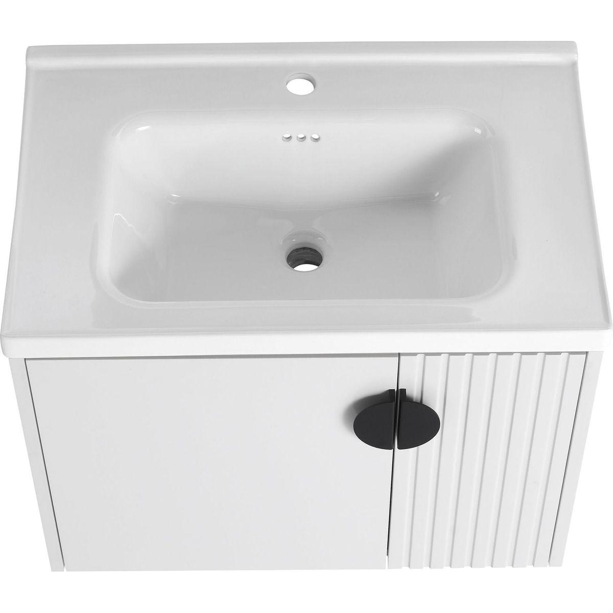 28 Inch Bathroom Vanity with Ceramic Sink, For Small Bathroom, Bathroom Vanity with Soft Close Door