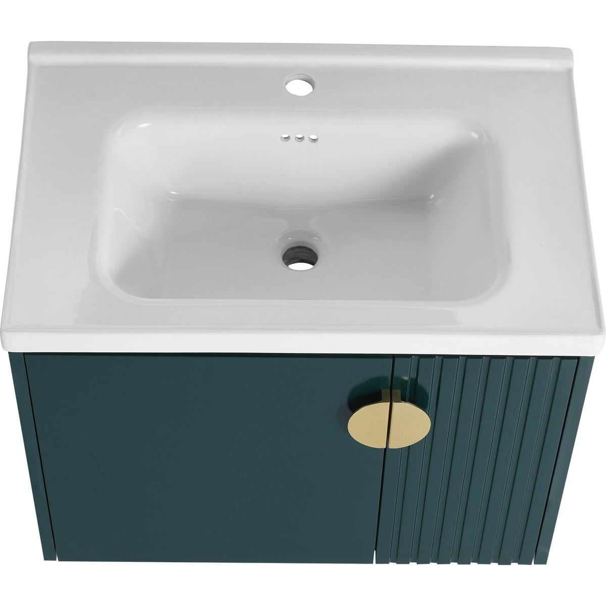 28 Inch Bathroom Vanity with Ceramic Sink, For Small Bathroom, Bathroom Vanity with Soft Close Door