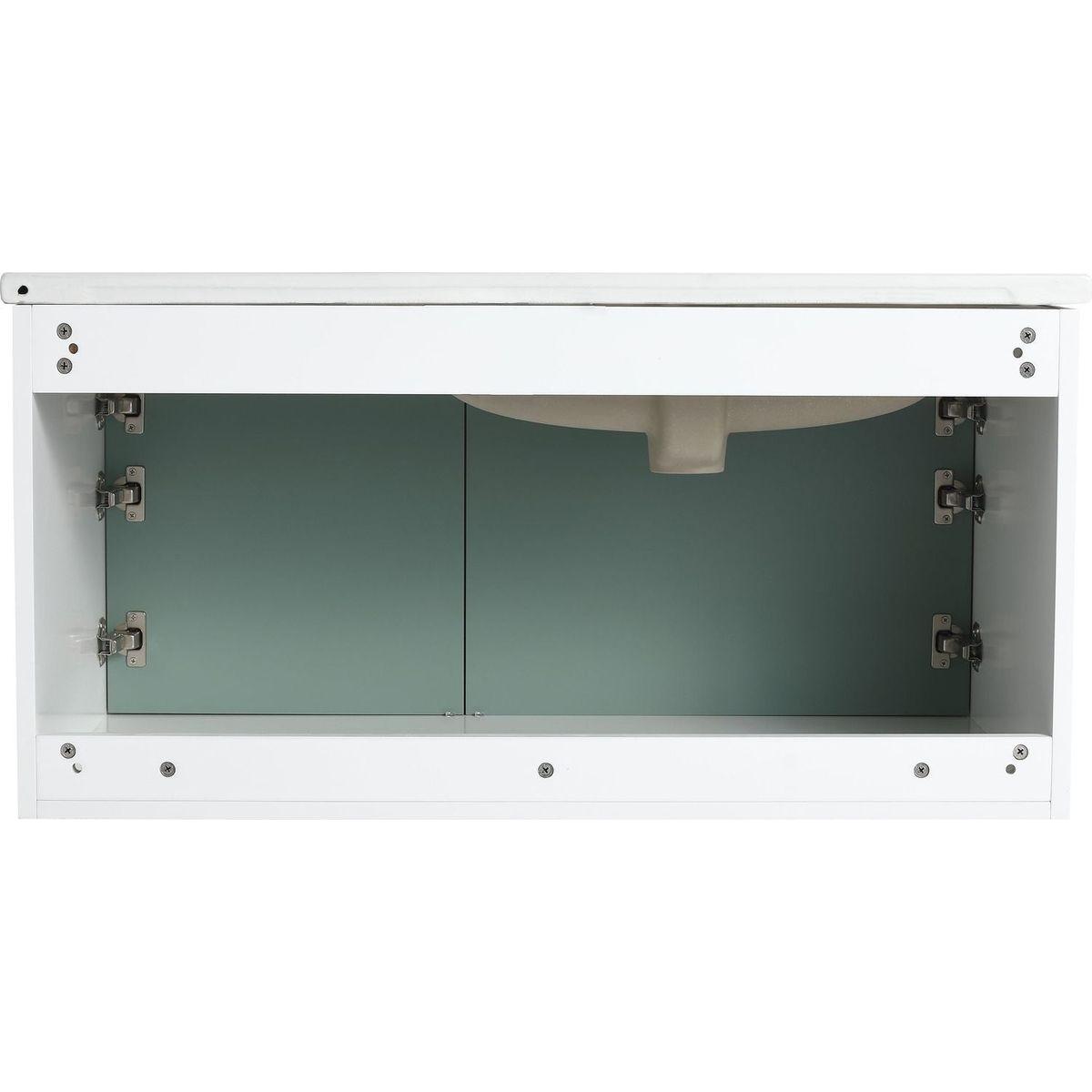 40 " Wall-Mounted Bathroom Vanity with Ceramic Sink, Bathroom Vanity with Soft Close Door