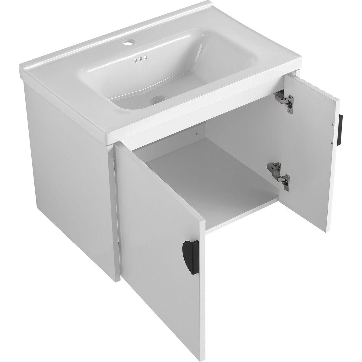 28 Inch Bathroom Vanity with Ceramic Sink, For Small Bathroom, Bathroom Vanity with Soft Close Door