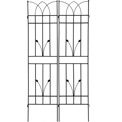 2 Pack Metal Garden Trellis 71" x 17.7" Rustproof Trellis for Climbing Plants Outdoor Flower Support Black