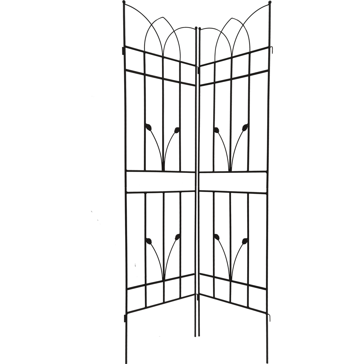 2 Pack Metal Garden Trellis 71" x 17.7" Rustproof Trellis for Climbing Plants Outdoor Flower Support Black