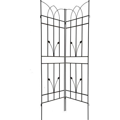 2 Pack Metal Garden Trellis 71" x 17.7" Rustproof Trellis for Climbing Plants Outdoor Flower Support Black