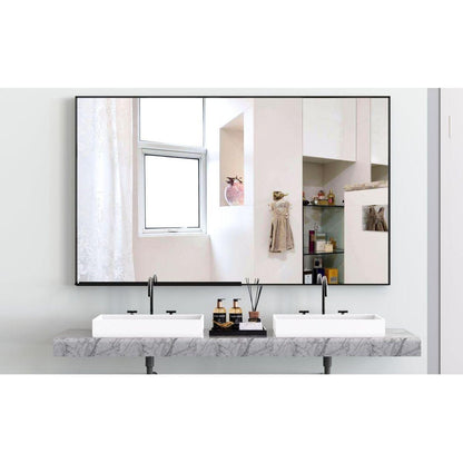 60x36" Oversized Modern Rectangle Bathroom Mirror with Balck Frame Decorative Large Wall Mirrors for Bathroom Living Room Bedroom Vertical or Horizontal Wall Mounted mirror with Aluminum Frame