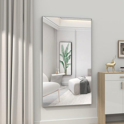 60x36" Oversized Modern Rectangle Bathroom Mirror with Silver Frame Decorative Large Wall Mirrors for Bathroom Living Room Bedroom Vertical or Horizontal Wall Mounted mirror with Aluminum Frame
