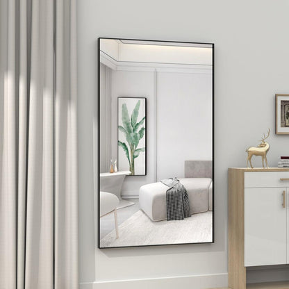 60x36" Oversized Modern Rectangle Bathroom Mirror with Balck Frame Decorative Large Wall Mirrors for Bathroom Living Room Bedroom Vertical or Horizontal Wall Mounted mirror with Aluminum Frame