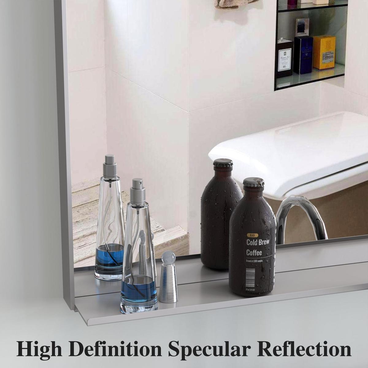 60x36" Oversized Modern Rectangle Bathroom Mirror with Silver Frame Decorative Large Wall Mirrors for Bathroom Living Room Bedroom Vertical or Horizontal Wall Mounted mirror with Aluminum Frame