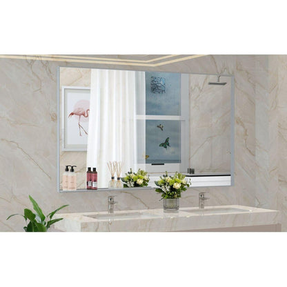 60x36" Oversized Modern Rectangle Bathroom Mirror with Silver Frame Decorative Large Wall Mirrors for Bathroom Living Room Bedroom Vertical or Horizontal Wall Mounted mirror with Aluminum Frame