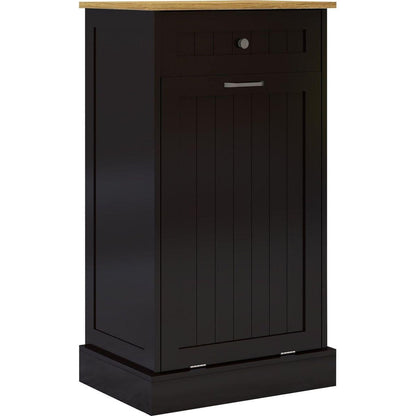 One Drawers and One-Compartment Tilt-Out Trash Cabinet Kitchen Trash Cabinet-Black
