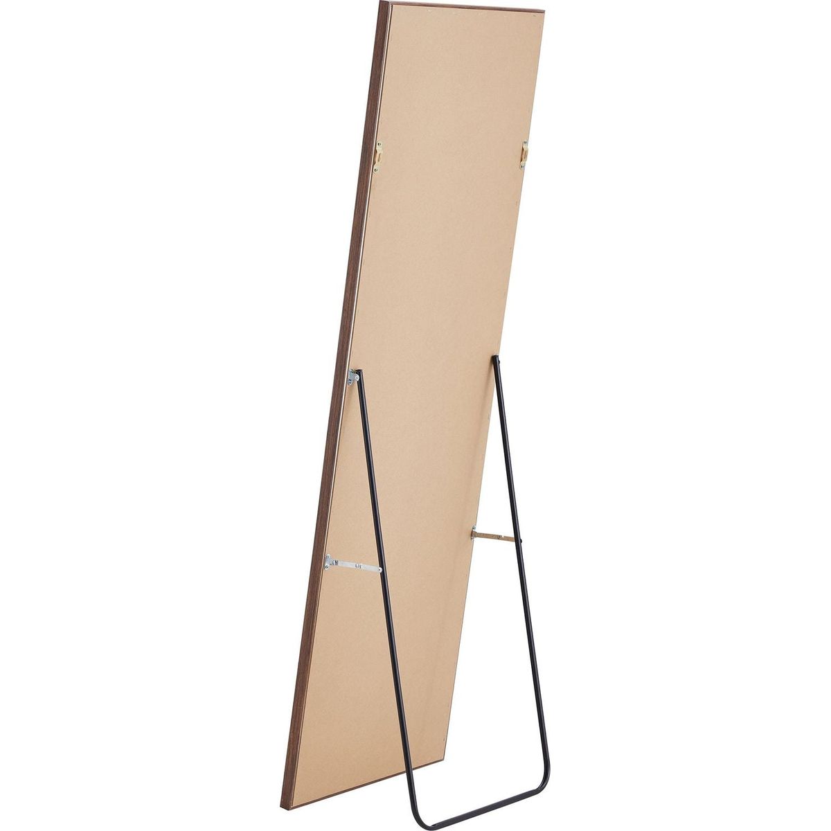 Third generation packaging upgrade, thickened border, brown wood grain solid wood frame full length mirror, dressing mirror, bedroom entrance, decorative mirror, and floor standing mirror. 57.9"x18.1"