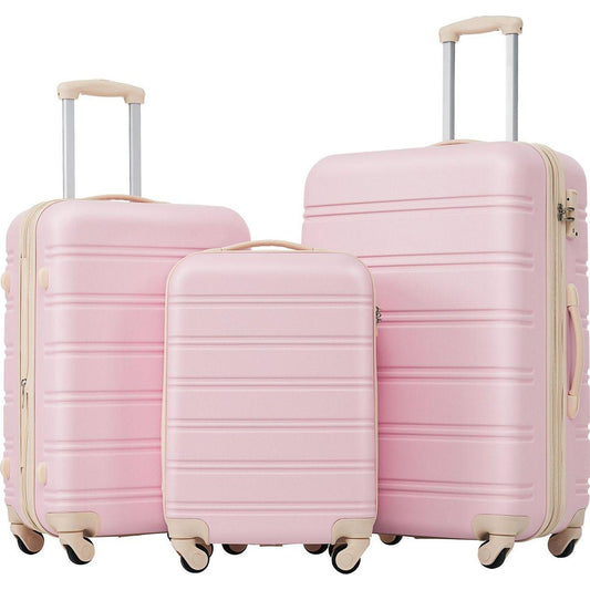 3 Piece Luggage Set Hardside Spinner Suitcase with TSA Lock 20" 24' 28" Available