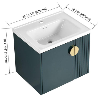 24 Inch Bathroom Vanity with Sink, For Small Bathroom, Bathroom Vanity with Soft Close Door