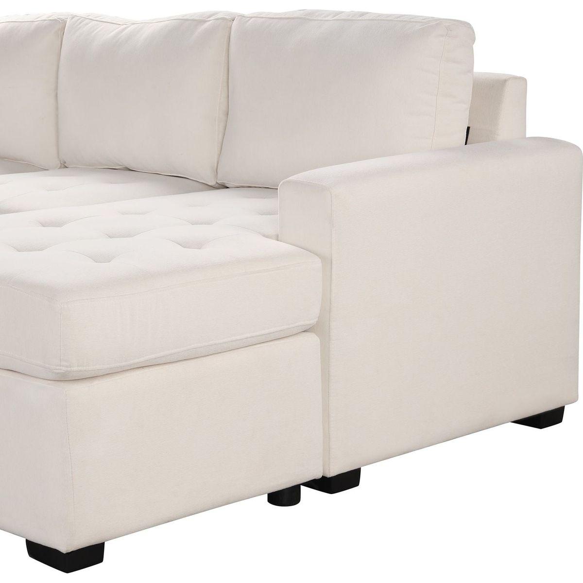 Sectional Sleeper Sofa with Pull-out Bed and Lounge Chair, USB and Type-C Interfaces, Suitable for Living Room, Office, and Spacious Spaces