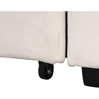 Sectional Sleeper Sofa with Pull-out Bed and Lounge Chair, USB and Type-C Interfaces, Suitable for Living Room, Office, and Spacious Spaces