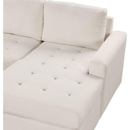 Sectional Sleeper Sofa with Pull-out Bed and Lounge Chair, USB and Type-C Interfaces, Suitable for Living Room, Office, and Spacious Spaces