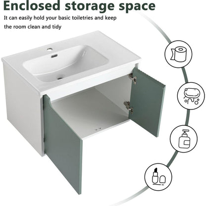 Floating Bathroom Vanity with Sink 32 Inch for Bathroom, Bathroom Vanity with Soft Close Door