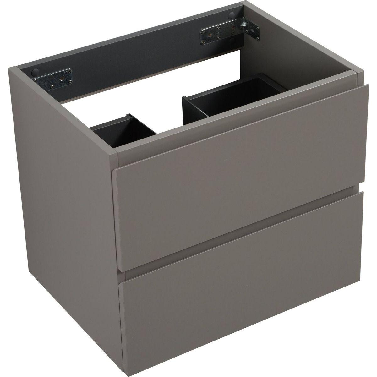 Alice-24W-102,Wall mount cabinet WITHOUT basin, Gray color, with two drawers, Pre-assembled