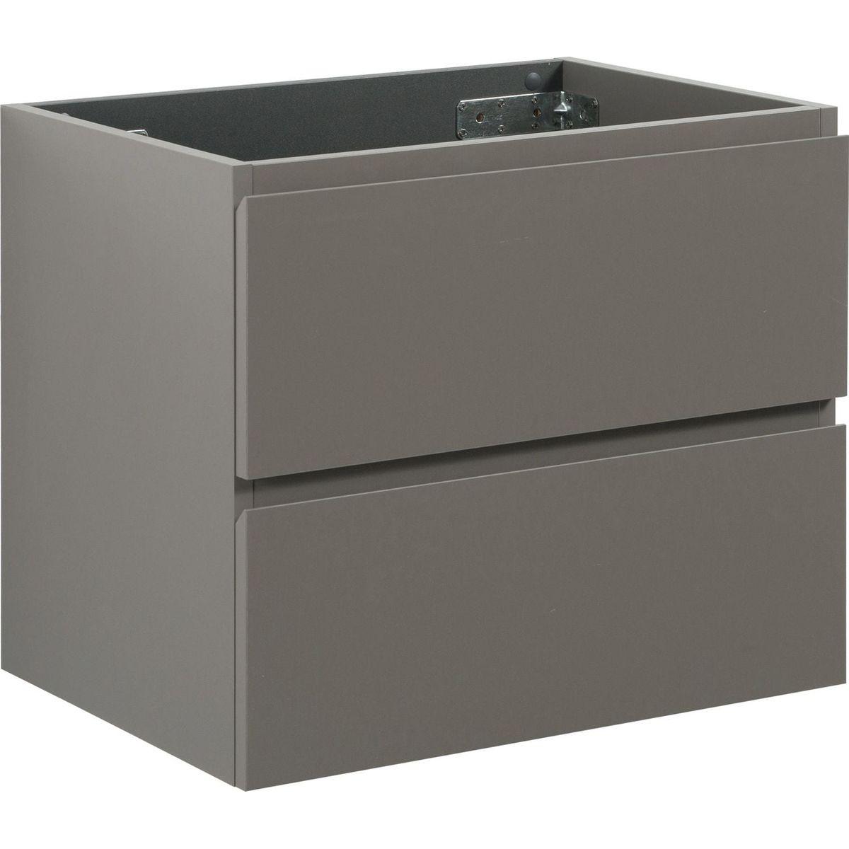 Alice-24W-102,Wall mount cabinet WITHOUT basin, Gray color, with two drawers, Pre-assembled