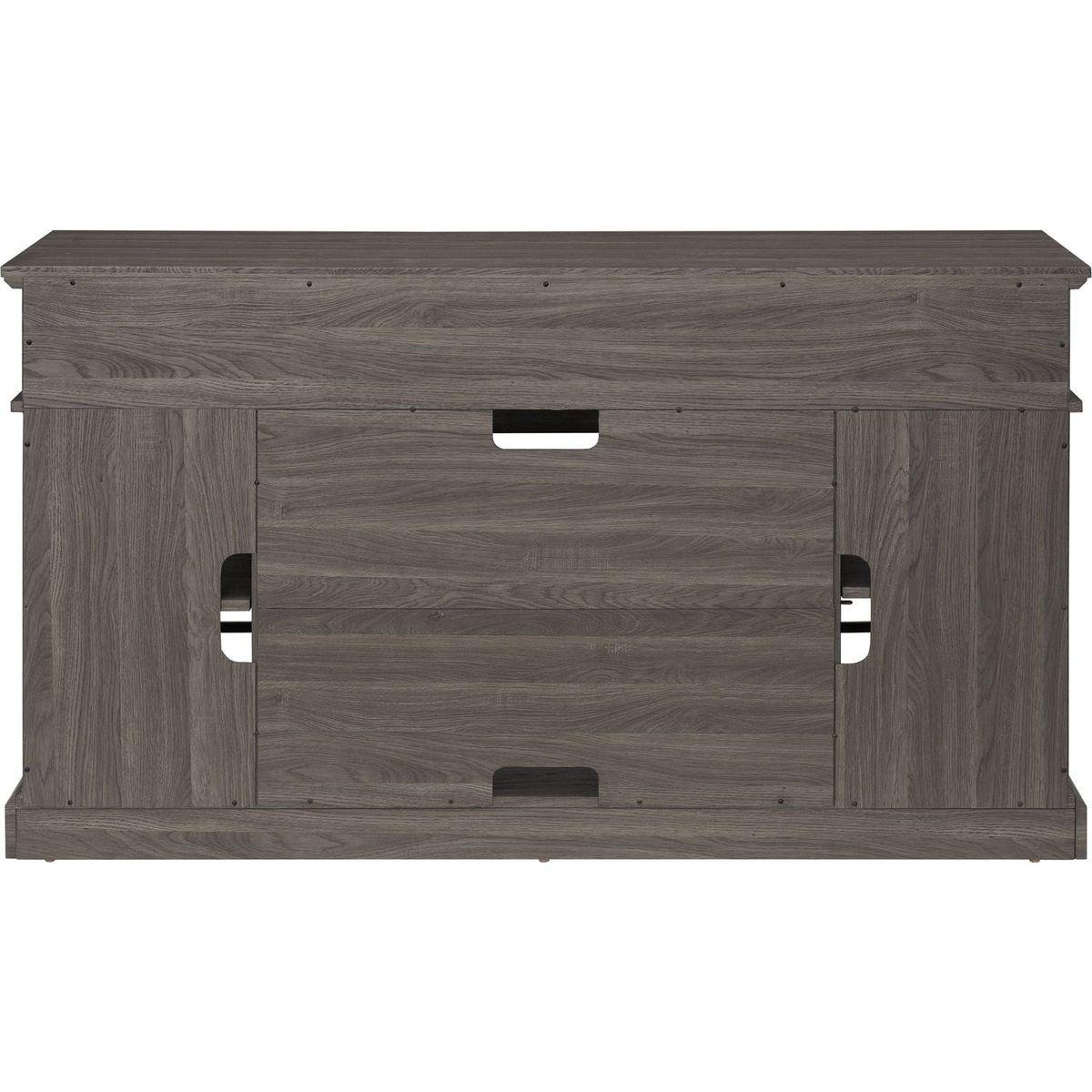 Classic TV Media Stand Modern Entertainment Console for TV Up to 65" with Open and Closed Storage Space, Dark Walnut/Black, 58.25"Wx15.75"Dx32"H