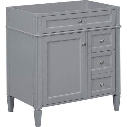 30" Bathroom Vanity without Top Sink, Modern Bathroom Storage Cabinet with 2 Drawers and a Tip-out Drawer (NOT INCLUDE BASIN)