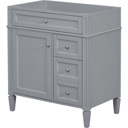 30" Bathroom Vanity without Top Sink, Modern Bathroom Storage Cabinet with 2 Drawers and a Tip-out Drawer (NOT INCLUDE BASIN)