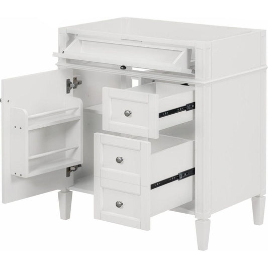 30" Bathroom Vanity without Top Sink, Modern Bathroom Storage Cabinet with 2 Drawers and a Tip-out Drawer (NOT INCLUDE BASIN)