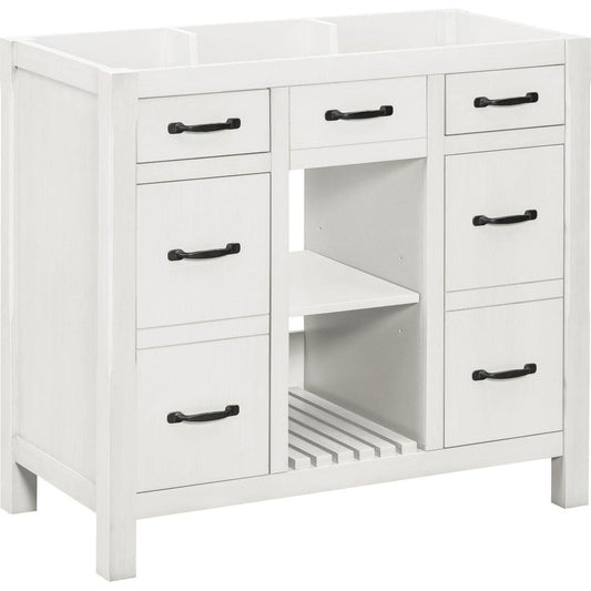 36"Bathroom Vanity without Sink,Modern Bathroom Storage Cabinet with 2 Drawers and 2 Cabinets,Solid Wood Frame Bathroom Cabinet (NOT INCLUDE BASIN)