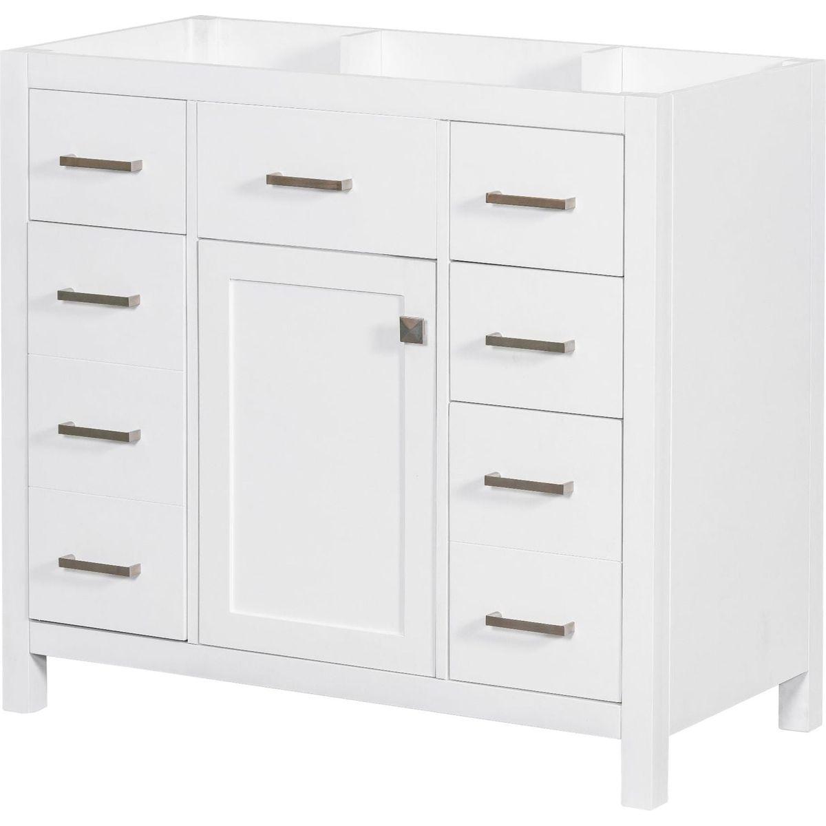 [Cabinet Only] 36" White Bathroom Vanity(Sink not included)