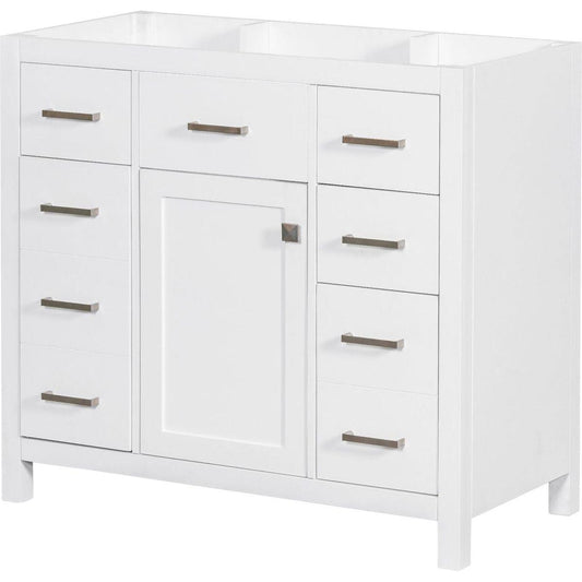 [Cabinet Only] 36" White Bathroom Vanity(Sink not included)