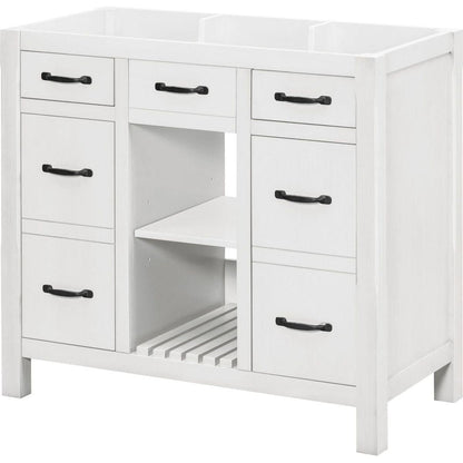 36"Bathroom Vanity without Sink,Modern Bathroom Storage Cabinet with 2 Drawers and 2 Cabinets,Solid Wood Frame Bathroom Cabinet (NOT INCLUDE BASIN)