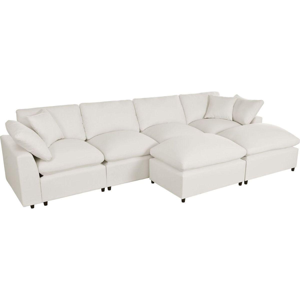 Modern Large U-Shape Sectional Sofa, 2 Large Chaise with Removable Ottomans for Living Room