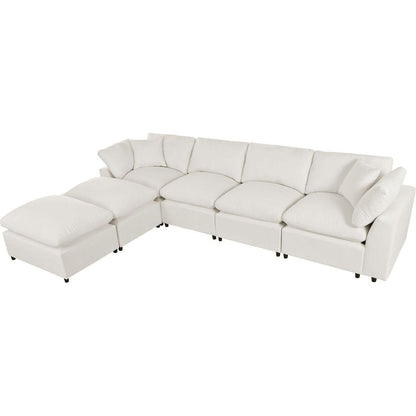 Modern Large U-Shape Sectional Sofa, 2 Large Chaise with Removable Ottomans for Living Room