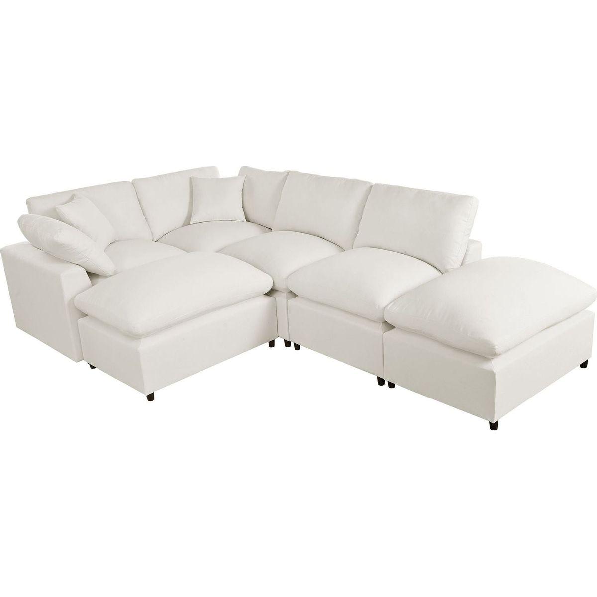 Modern Large U-Shape Sectional Sofa, 2 Large Chaise with Removable Ottomans for Living Room