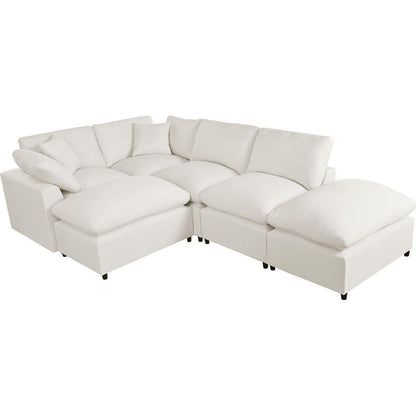 Modern Large U-Shape Sectional Sofa, 2 Large Chaise with Removable Ottomans for Living Room