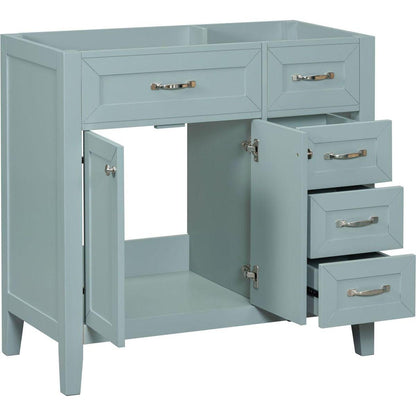 36" Bathroom Vanity without Sink, Cabinet Base Only, Bathroom Cabinet with Drawers, Solid Frame and MDF Board, Green