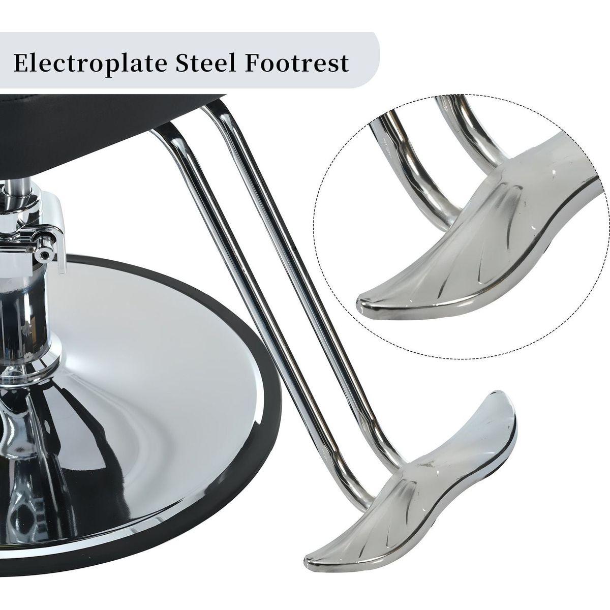 Classic Reclining barber Chair Salon Chair for Hair Stylist with Heavy Duty Hydraulic Pump, 360 Rotation, Tattoo Chair Shampoo Beauty Salon Equipment, Max Load Weight 330 Lbs, Black