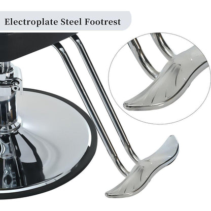 Classic Reclining barber Chair Salon Chair for Hair Stylist with Heavy Duty Hydraulic Pump, 360 Rotation, Tattoo Chair Shampoo Beauty Salon Equipment, Max Load Weight 330 Lbs, Black