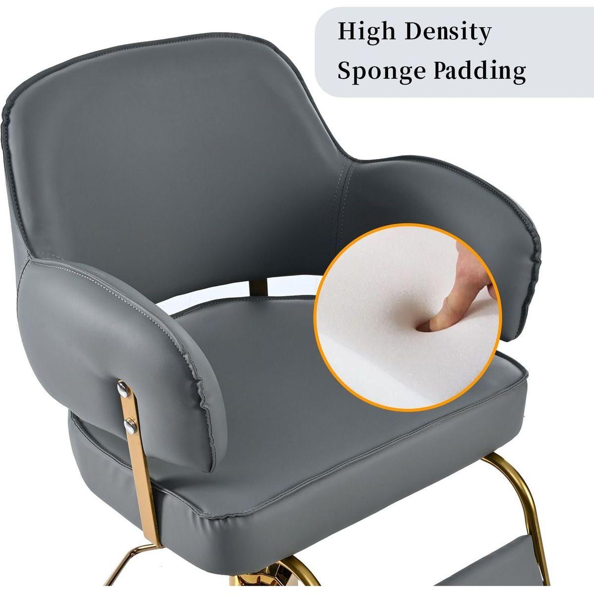 Elegant Barber Chair,Salon Chair for Hair Stylis,with Heavy Duty Hydraulic Pump Adjustable Barber Chair for Beauty Salon Spa Equipment,Gray