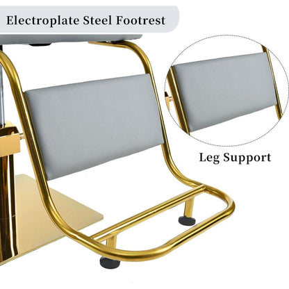 Elegant Barber Chair,Salon Chair for Hair Stylis,with Heavy Duty Hydraulic Pump Adjustable Barber Chair for Beauty Salon Spa Equipment,Gray