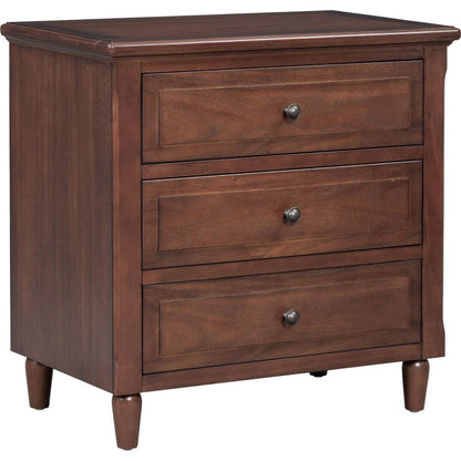 3-Drawer Nightstand Storage Wood Cabinet