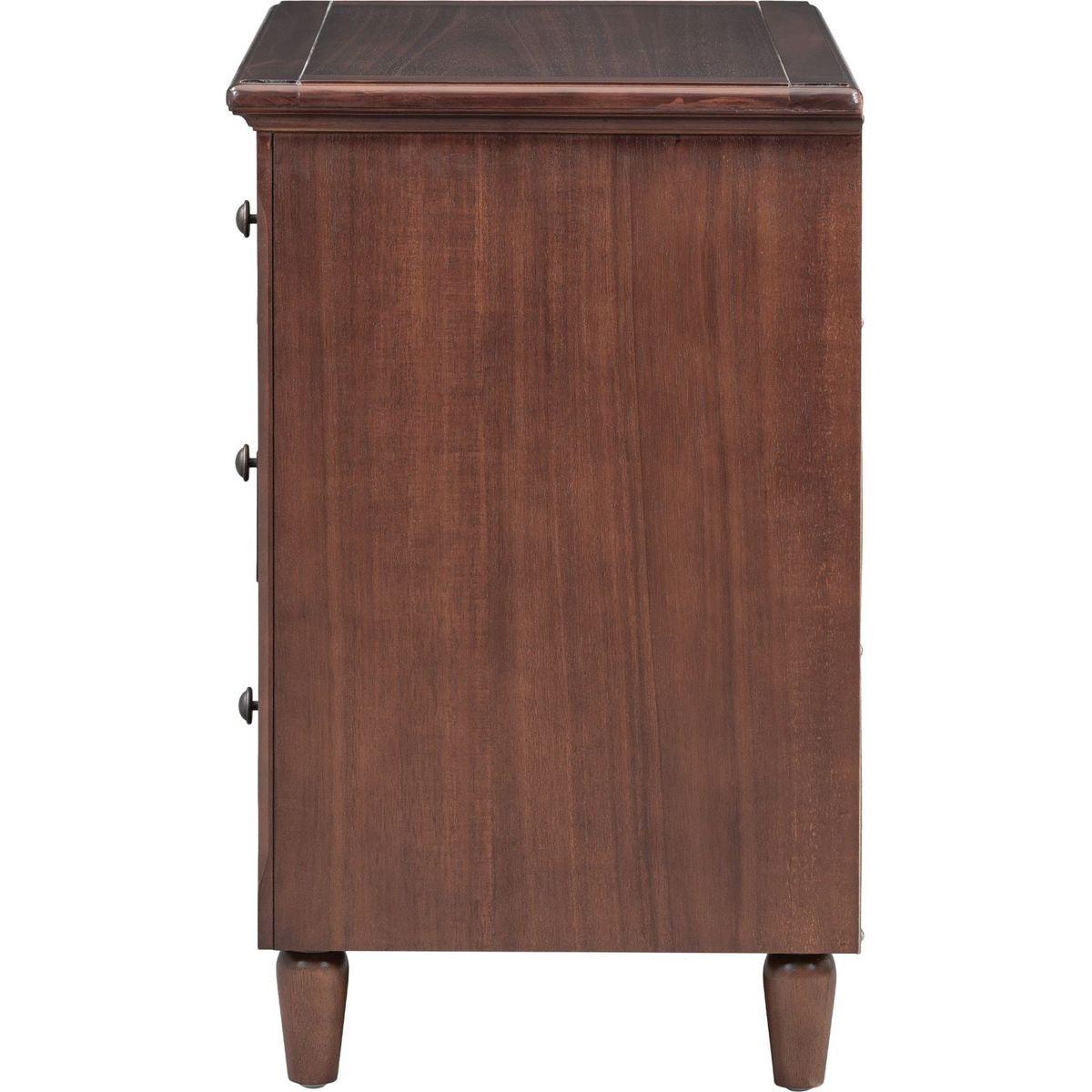 3-Drawer Nightstand Storage Wood Cabinet