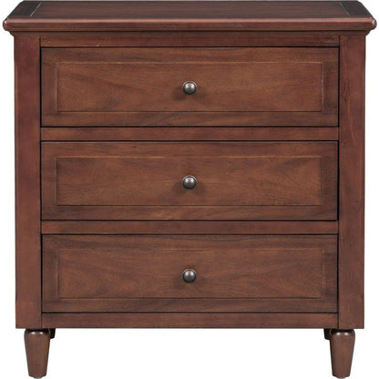 3-Drawer Nightstand Storage Wood Cabinet