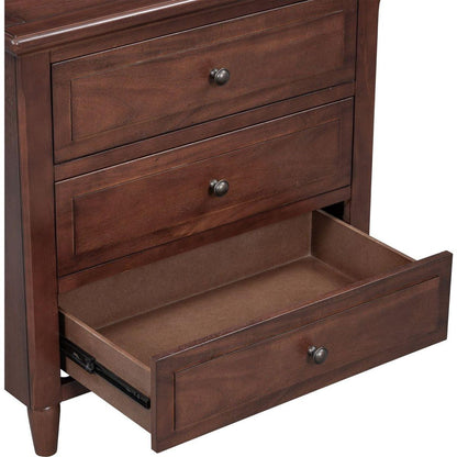 3-Drawer Nightstand Storage Wood Cabinet