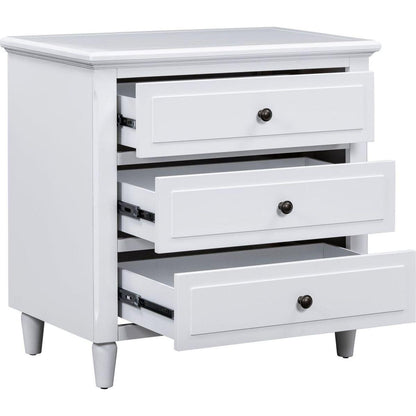 3-Drawer Nightstand Storage Wood Cabinet