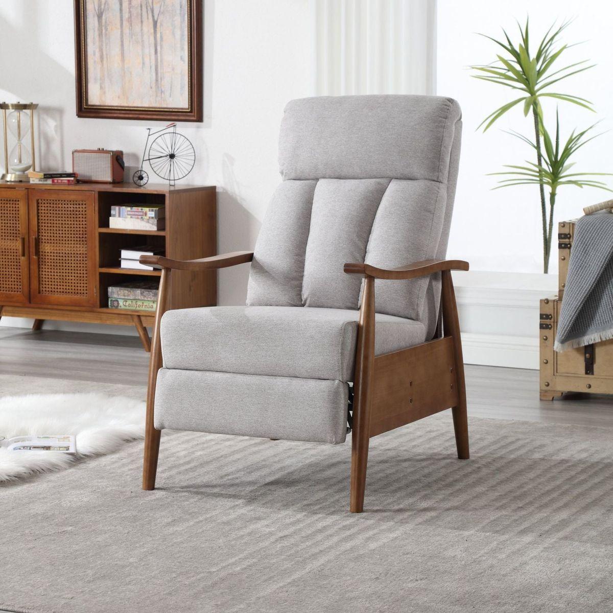 Wood Frame Armchair, Modern Accent Chair Lounge Chair for Living Room