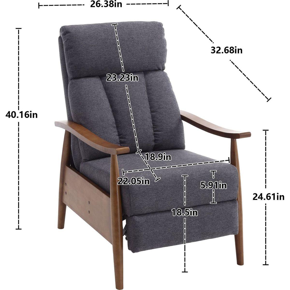 COOLMORE Wood Frame Armchair,  Modern Accent Chair Lounge Chair for Living Room